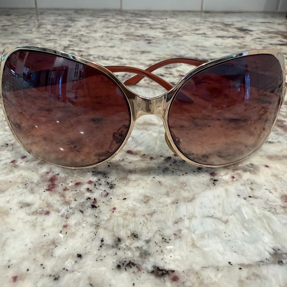 Dior Vintage Gold and Brown Sunglasses main image 14